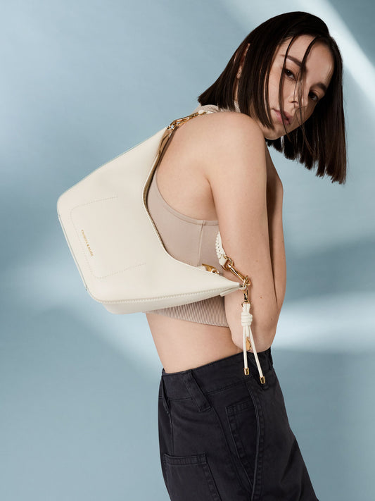 CHARLES & KEITH Everleigh Crossbody Bag - Cream