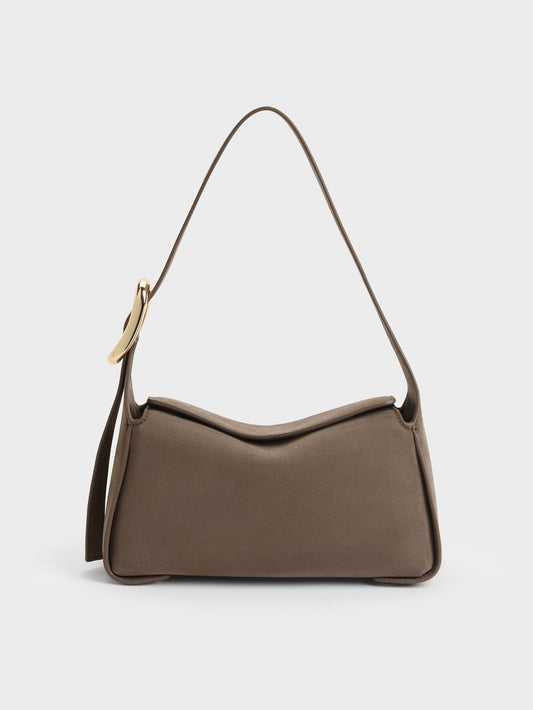 CHARLES & KEITH Aislin Shoulder Bag - Stone Grey