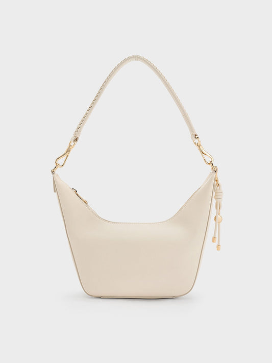 CHARLES & KEITH Everleigh Crossbody Bag - Cream