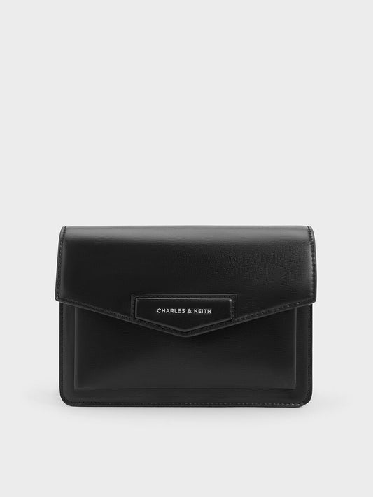 CHARLES & KEITH Adelie Envelope Crossbody Bag - Noir
